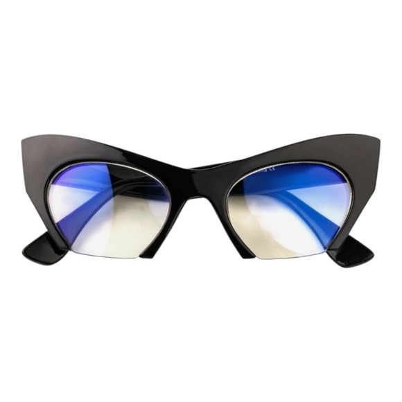 Unbranded Accessories - Cat Eye Eyeglasses Womens OS‎ Black New Oversized Winged Blue Light KS1586